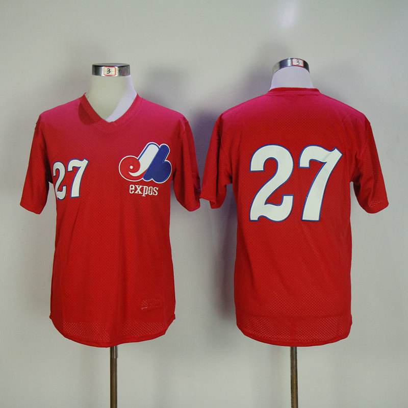 Men Montreal Expos #27 Guerrero Red Throwback MLB Jerseys->more jerseys->MLB Jersey